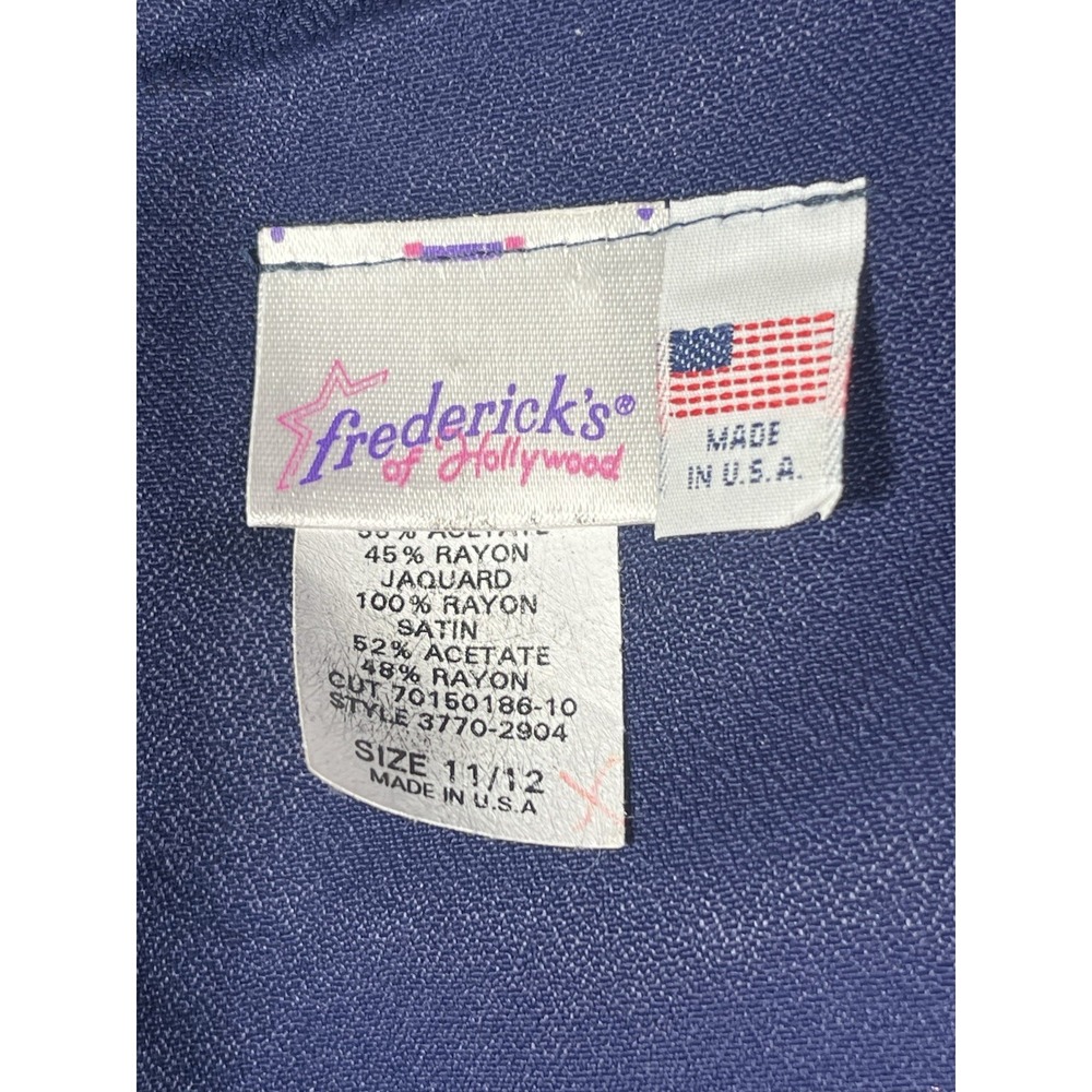 Vintage 90s Frederick's Of Hollywood Navy Empire Waist Maxi Dress Sz 11/12 - Picture 11 of 16